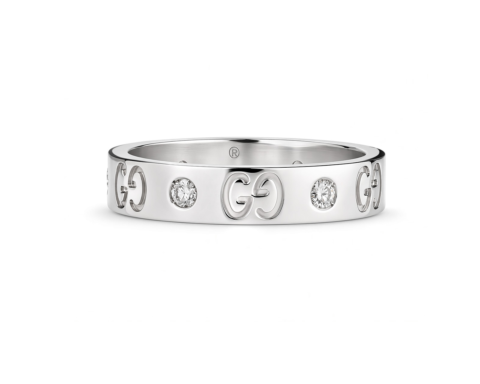 Оригинальное золотое кольцо с бриллиантами 0.22ct Gucci Icon