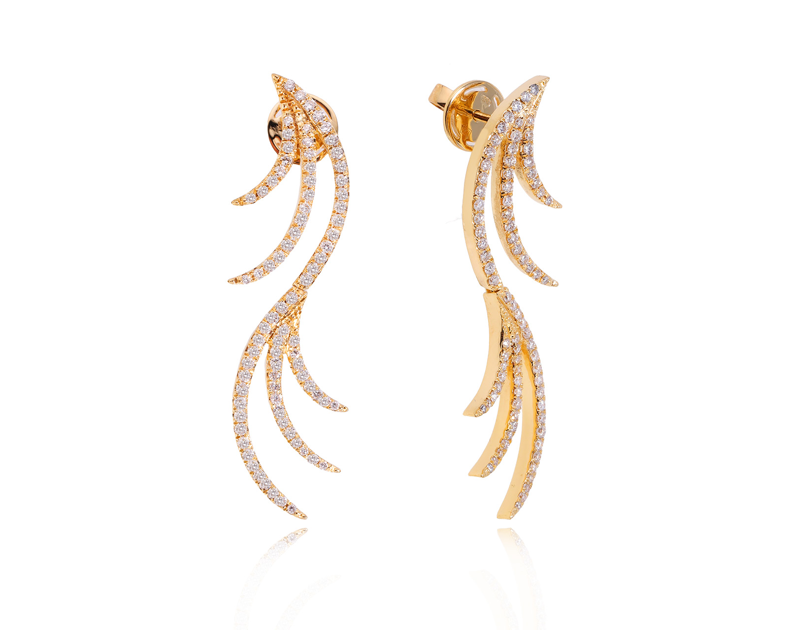 Золотые серьги с бриллиантами 1.25ct