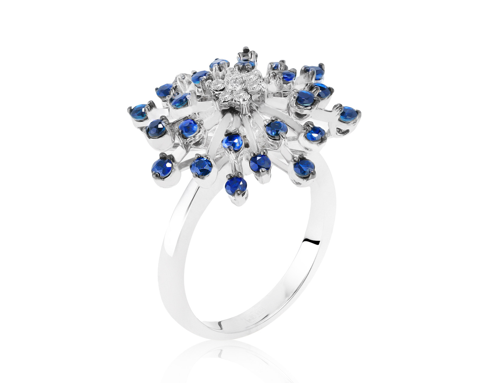 Красивое золотое кольцо с сапфирами 1.01ct 231121/3