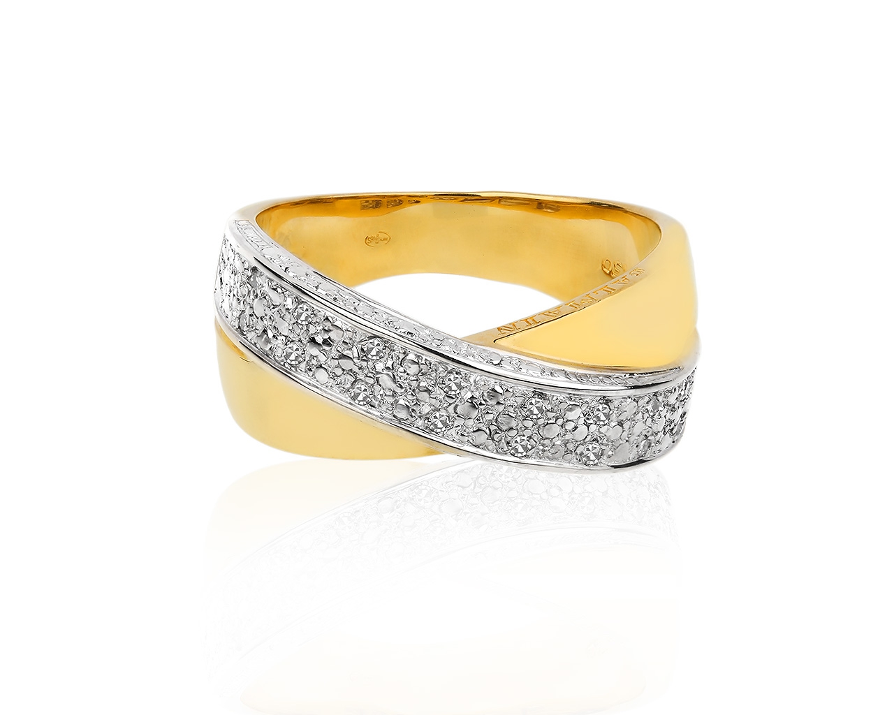 Оригинальное золотое кольцо с бриллиантами Balmain 100218/4