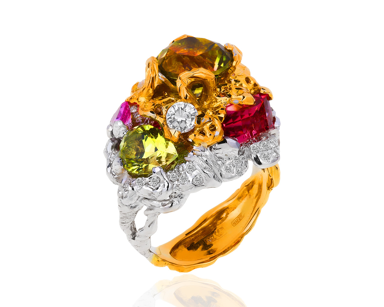 Роскошное золотое кольцо с бриллиантами 1.024ct Moiseikin