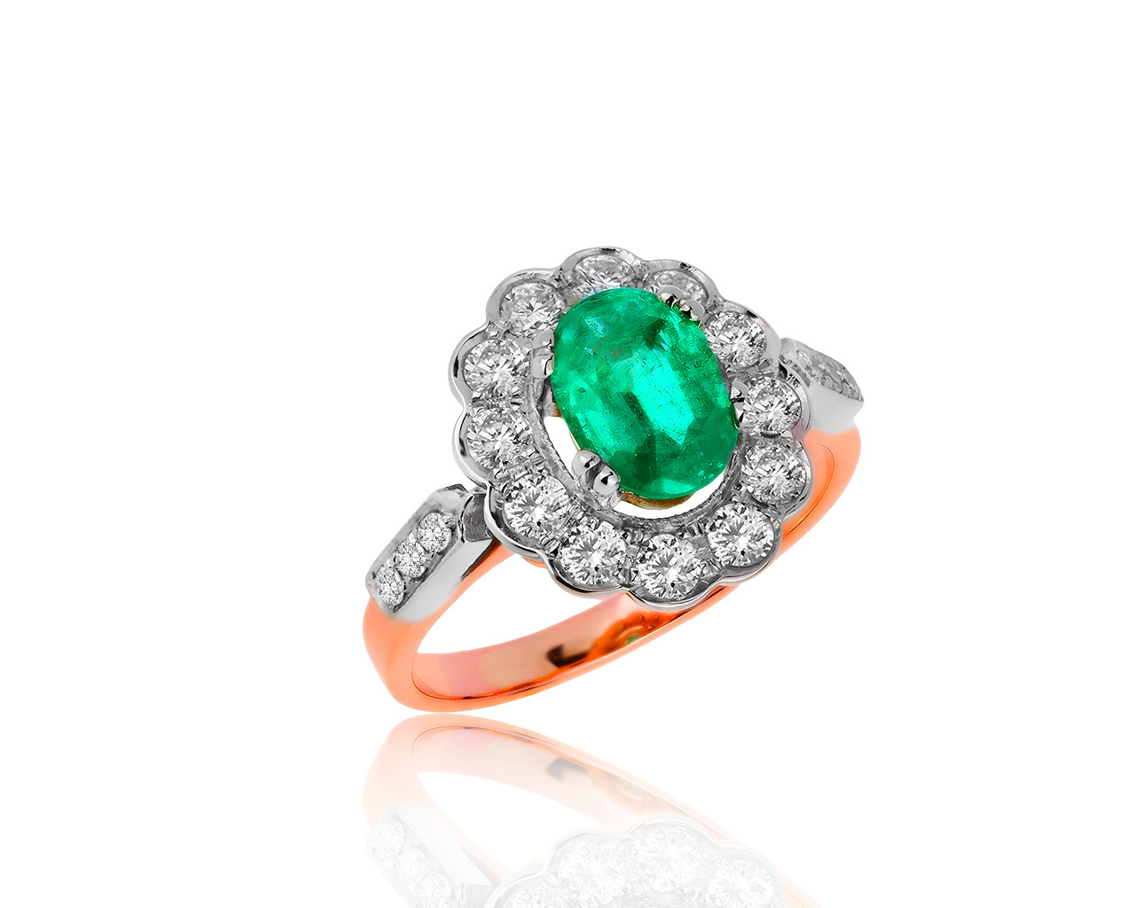 Эстетичное золотое кольцо с изумрудом 0.90ct 270120/1