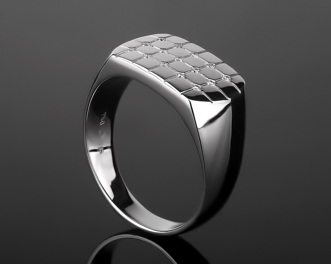 Солидное золотое кольцо с бриллиантами 0.15ct 030717/11