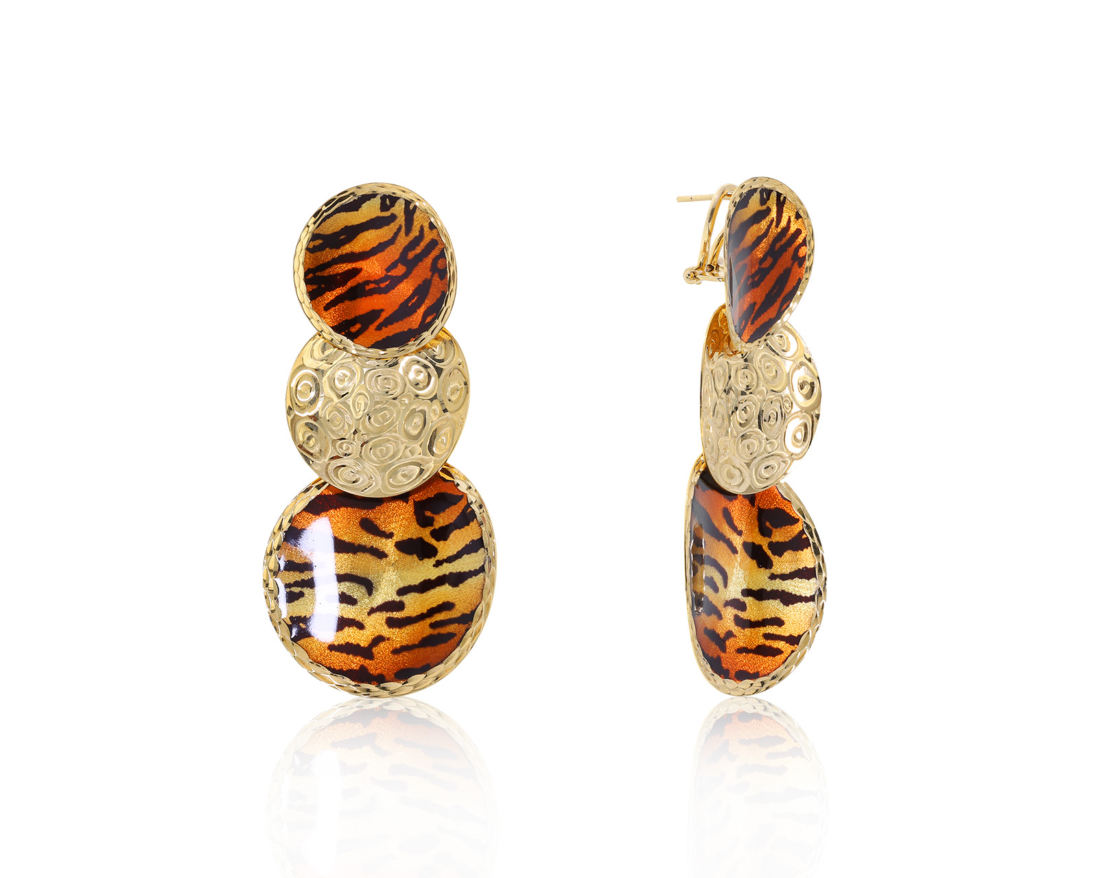 Оригинальные золотые серьги с эмалью Genero 210522/4