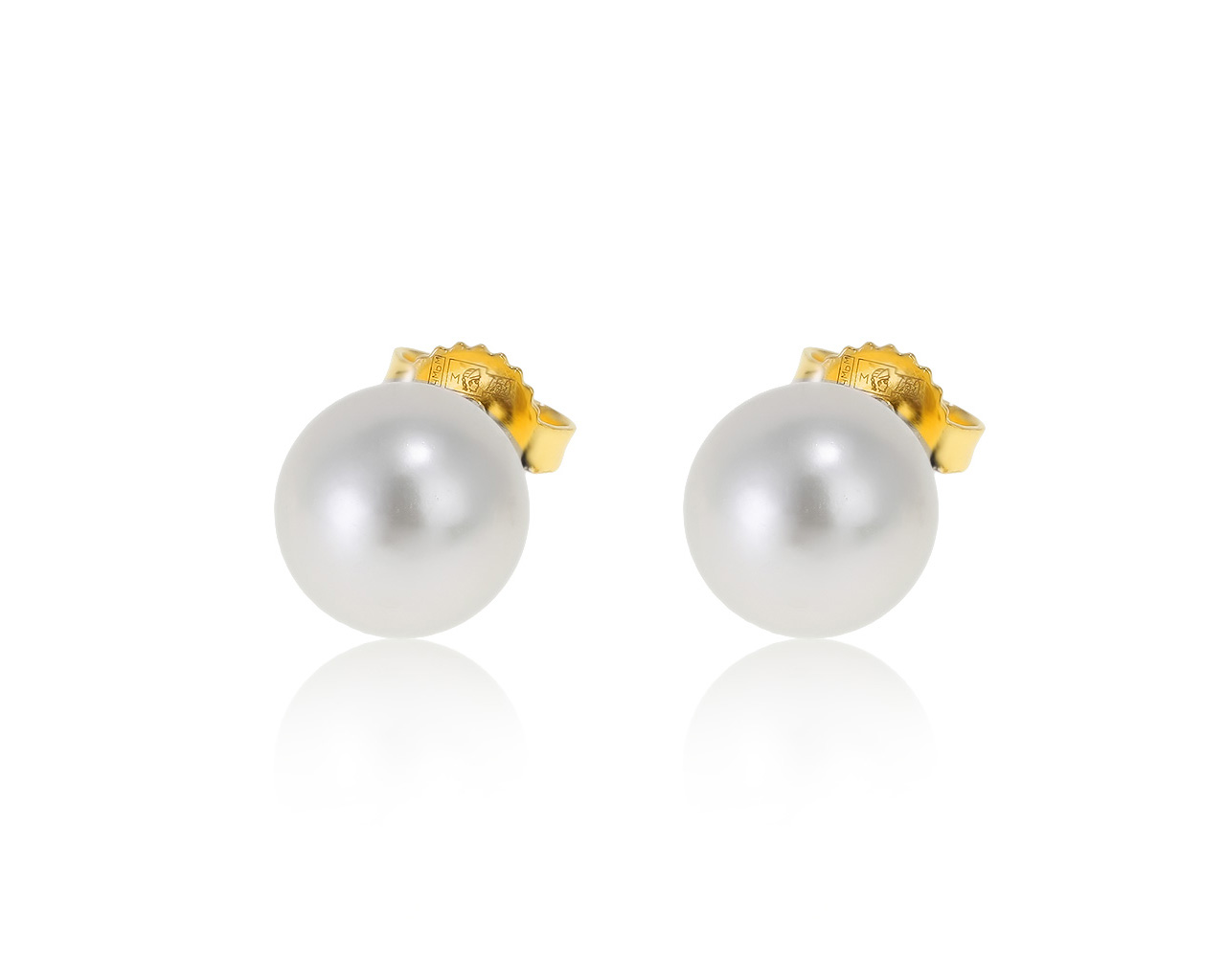 Оригинальные золотые серьги с жемчугом 8-8.50 мм Mikimoto 221120/4