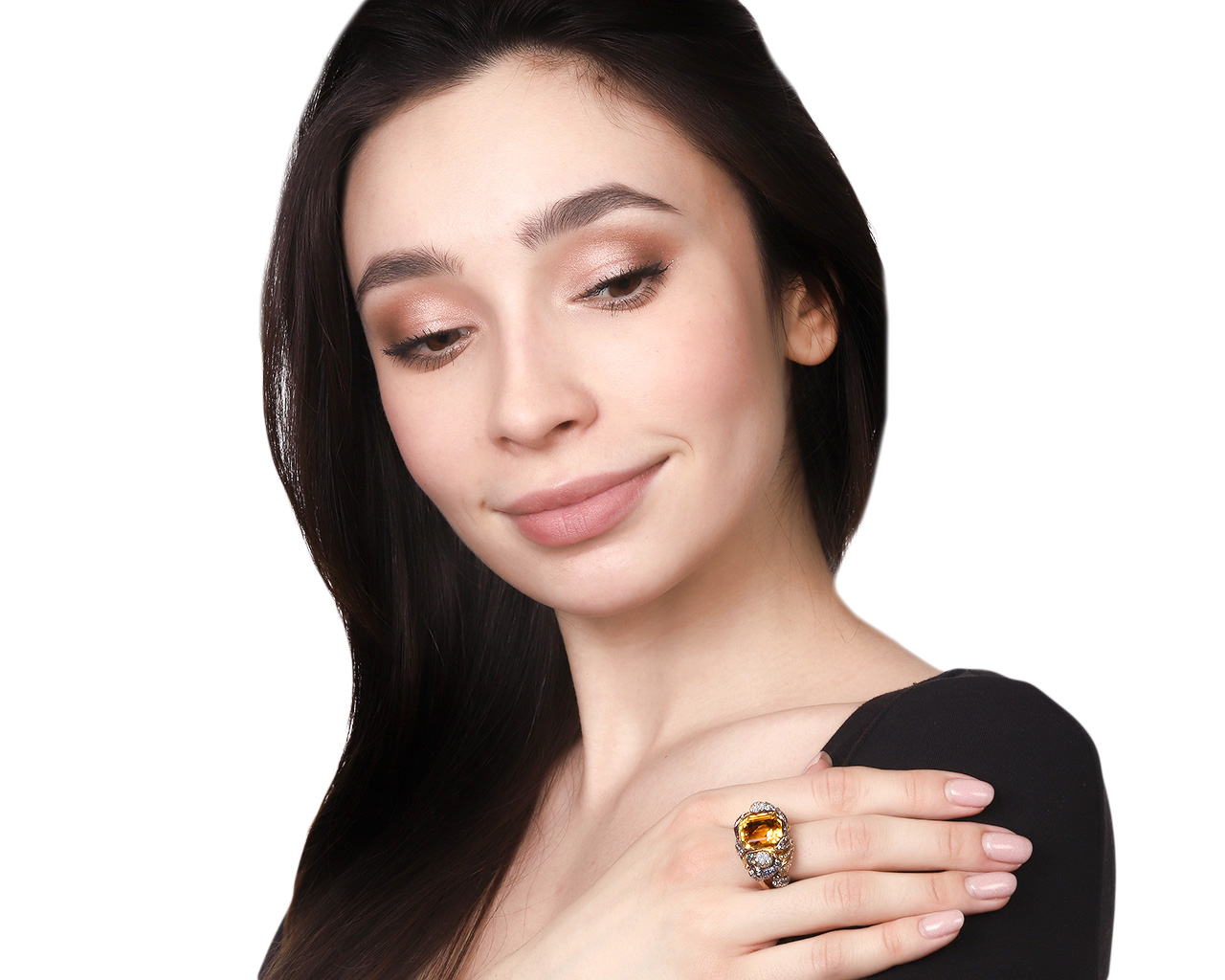 Оригинальное золотое кольцо с цитрином 9.79ct Zorab