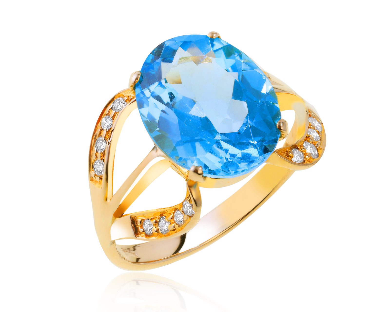 Королевское золотое кольцо с топазом 3.63ct 230421/14