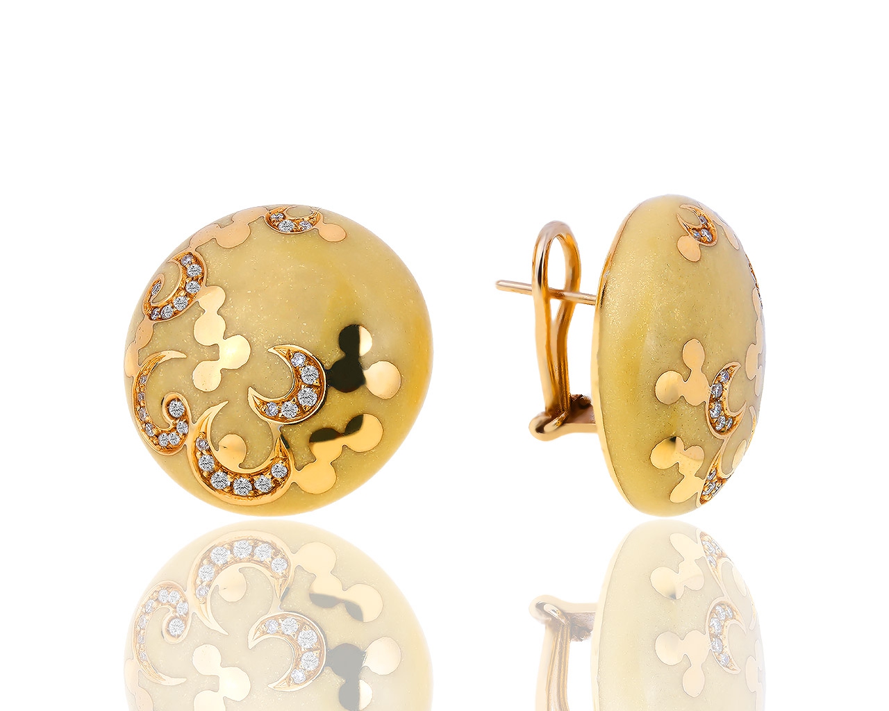 Оригинальные золотые серьги с бриллиантами 0.30ct Alessandro Fanfani