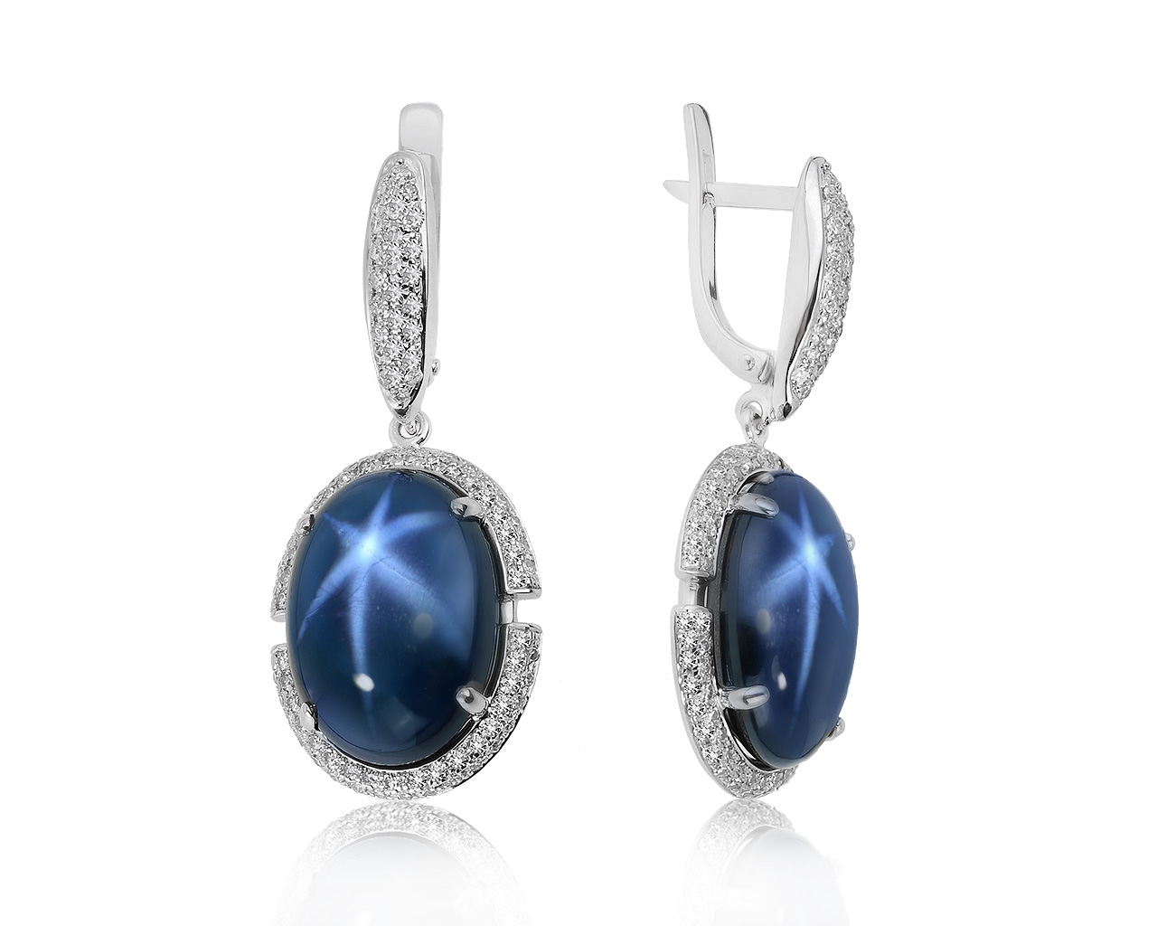 Оригинальные золотые серьги с сапфирами 23.21ct Maxim Demidov 260421/3