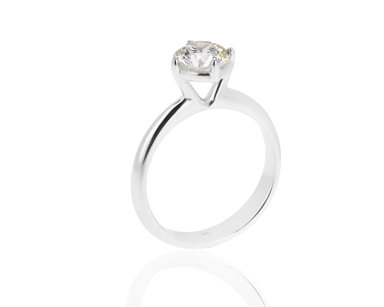 Помолвочное золотое кольцо с бриллиантом 1.10ct