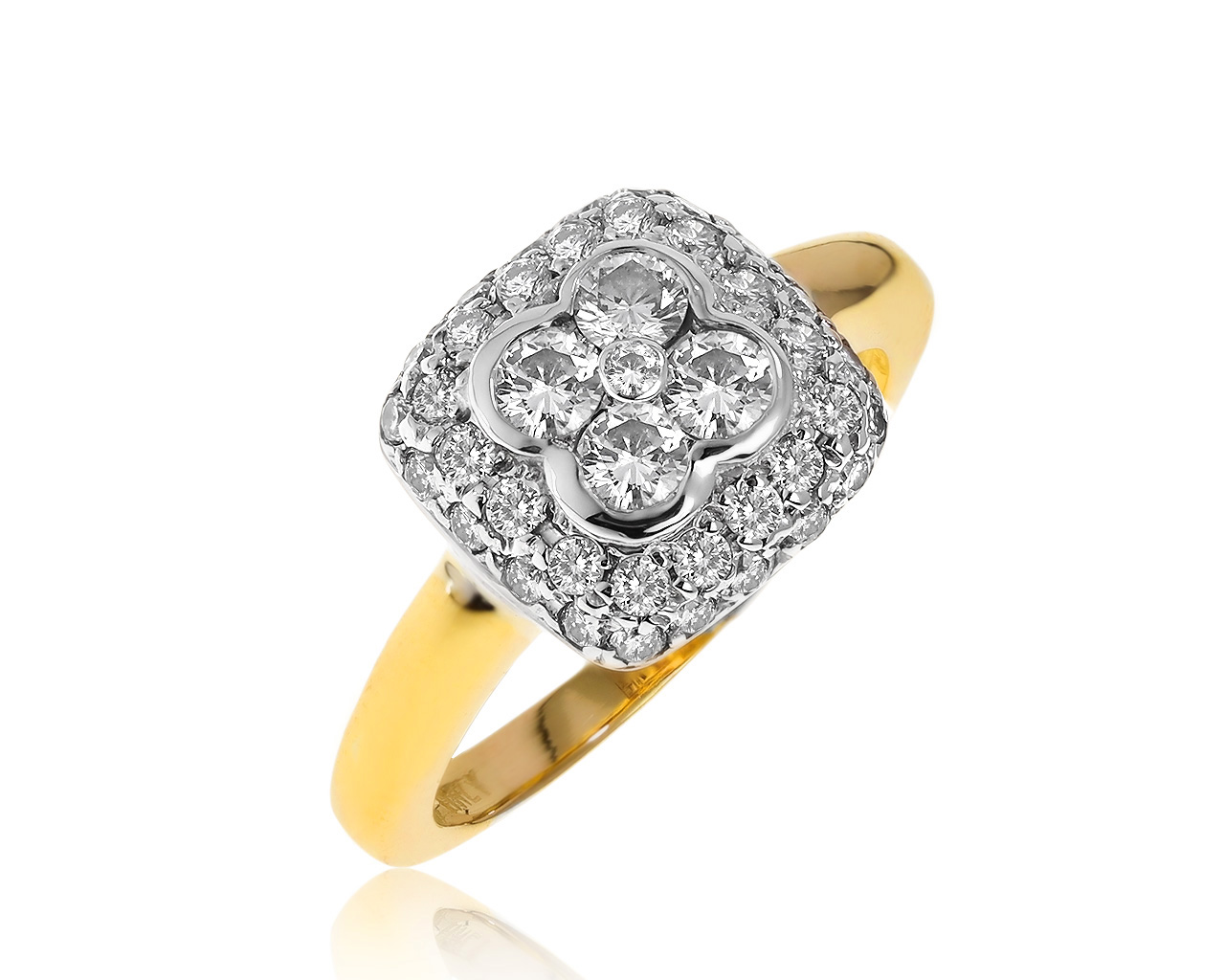 Итальянское золотое кольцо с бриллиантами 0.88ct