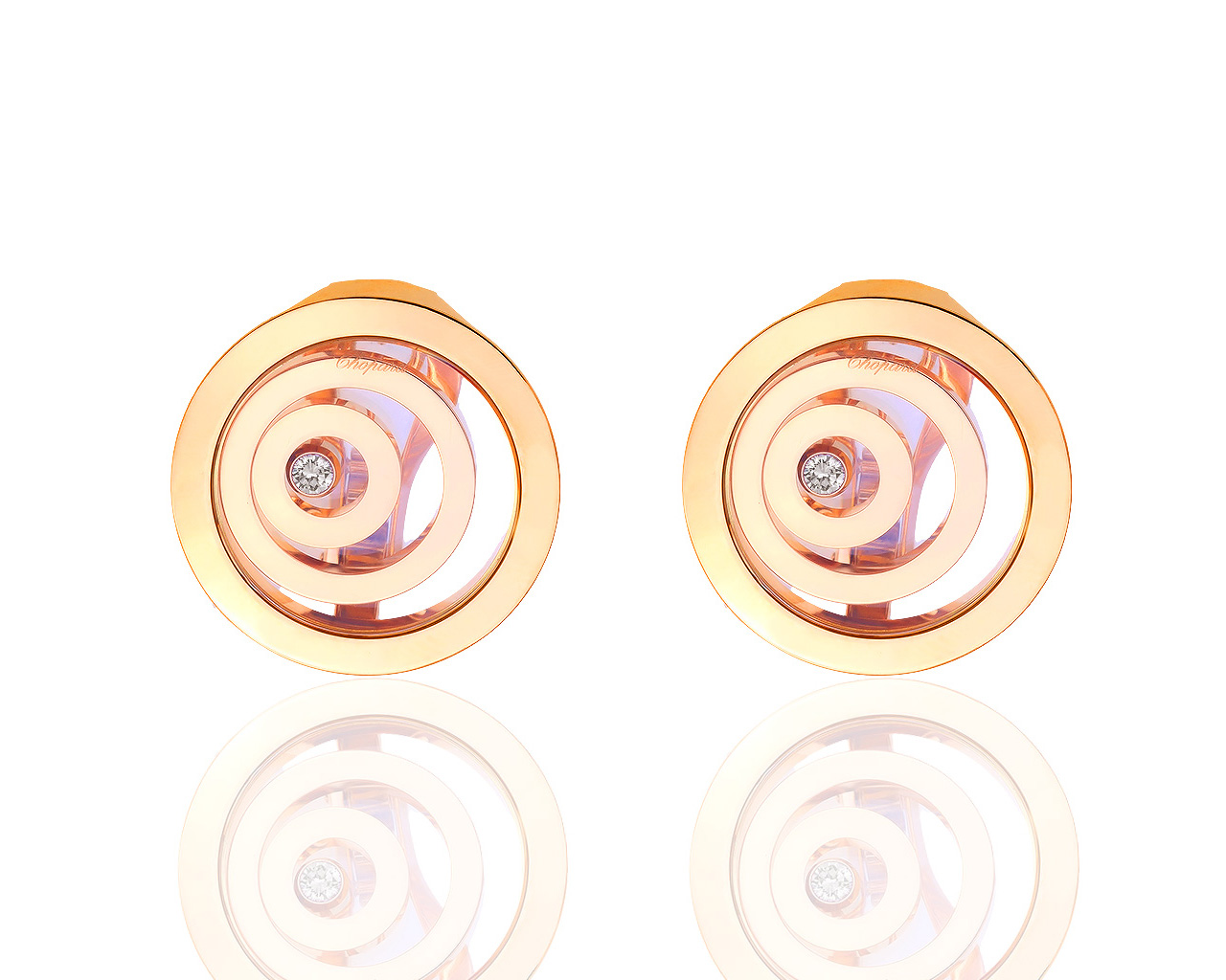 Золотые серьги с бриллиантами 0.20ct Chopard Happy Spirit 011118/6