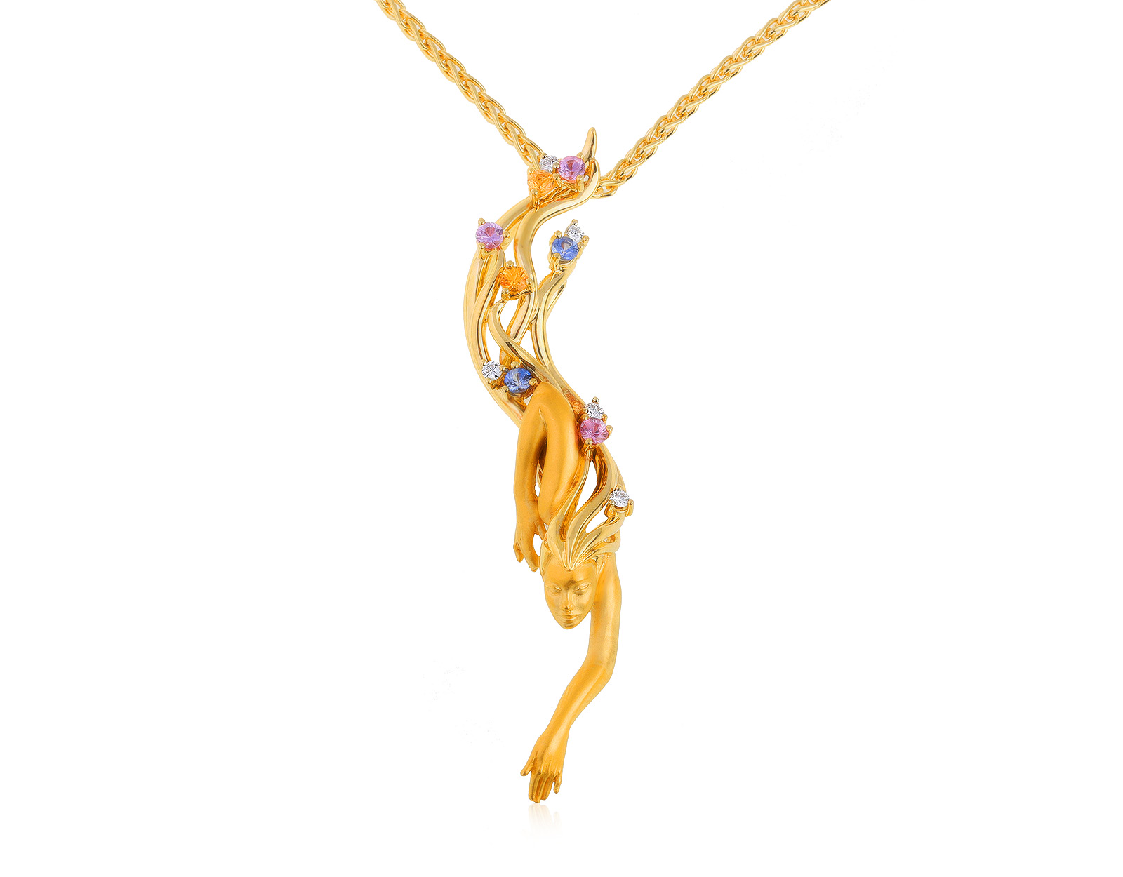 Оригинальный золотой кулон с сапфирами 0.75ct Magerit Ninfas 070721/7 Оригинальный золотой кулон с сапфирами 0.75ct Magerit Ninfas 070721/7