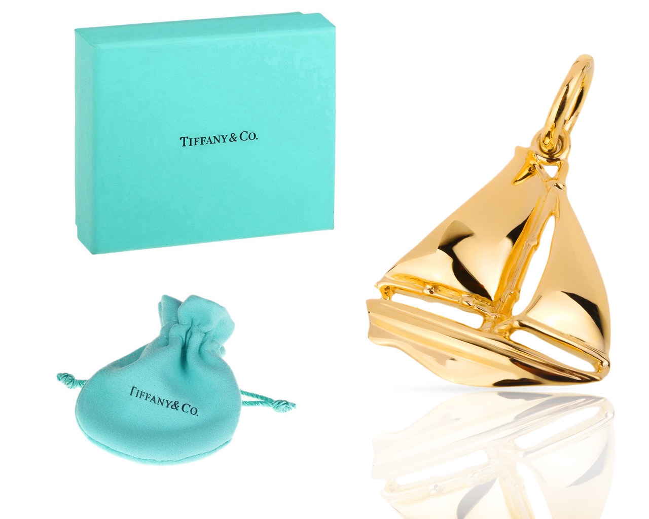 Оригинальный золотой кулон Tiffany&Co