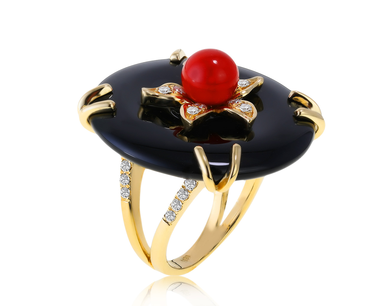 Изумительное золотое кольцо с ониксом 27.07ct 270221/1