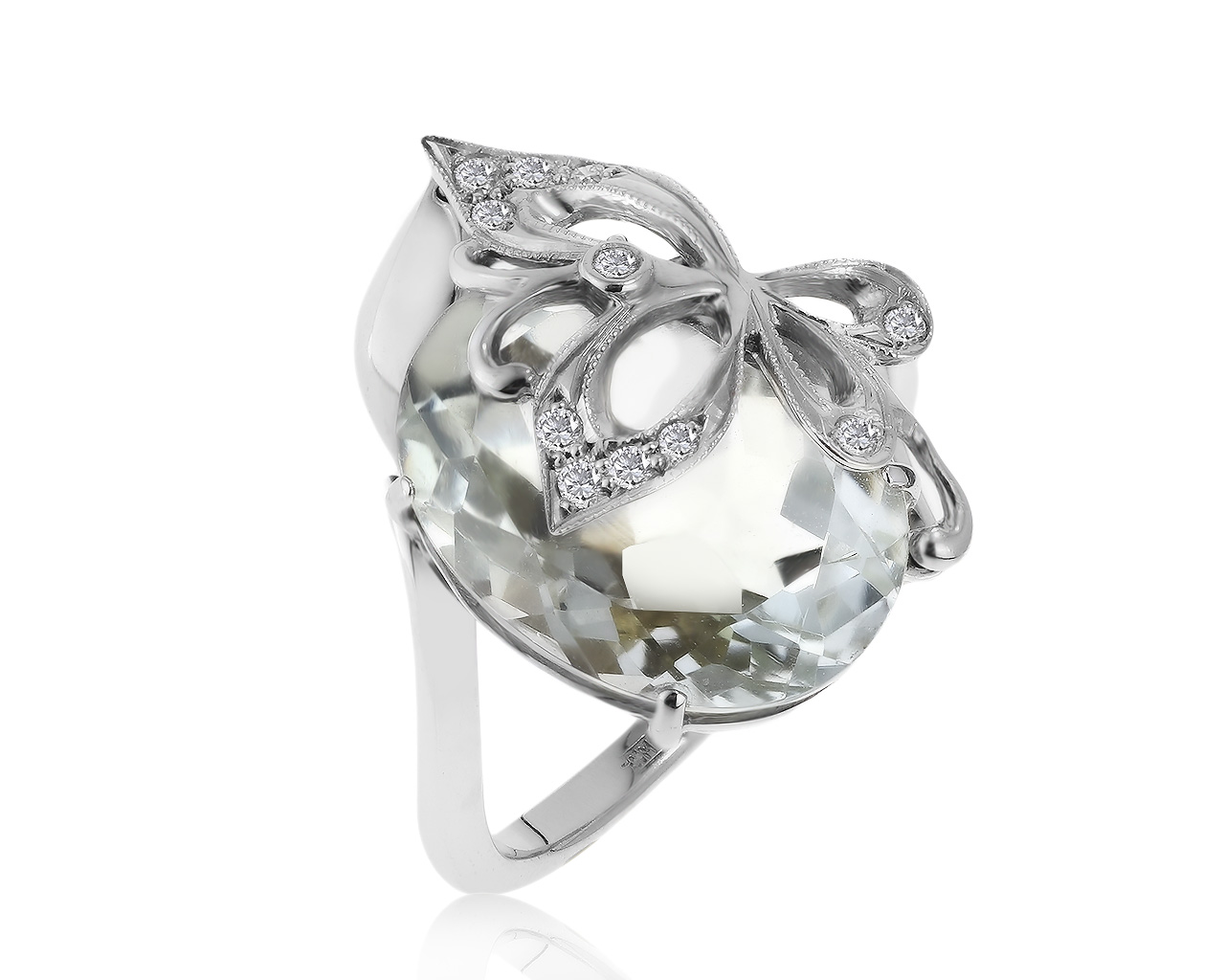 Нарядное золотое кольцо с зеленым кварцем 8.99ct 230321/4