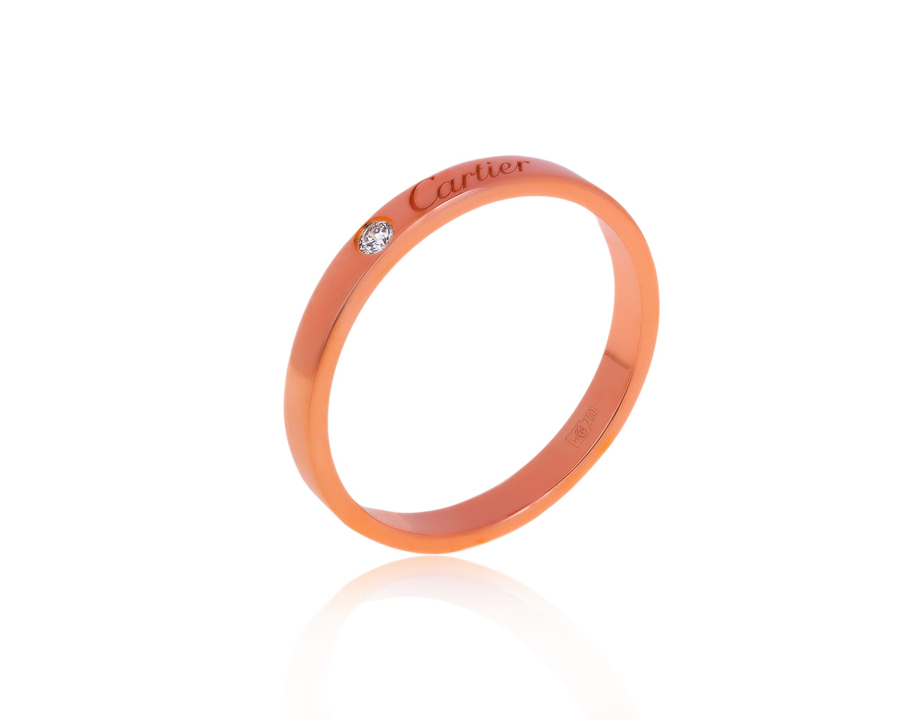 Оригинальное золотое кольцо с бриллиантом 0.03ct Cartier 290120/5 Оригинальное золотое кольцо с бриллиантом 0.03ct Cartier 290120/5