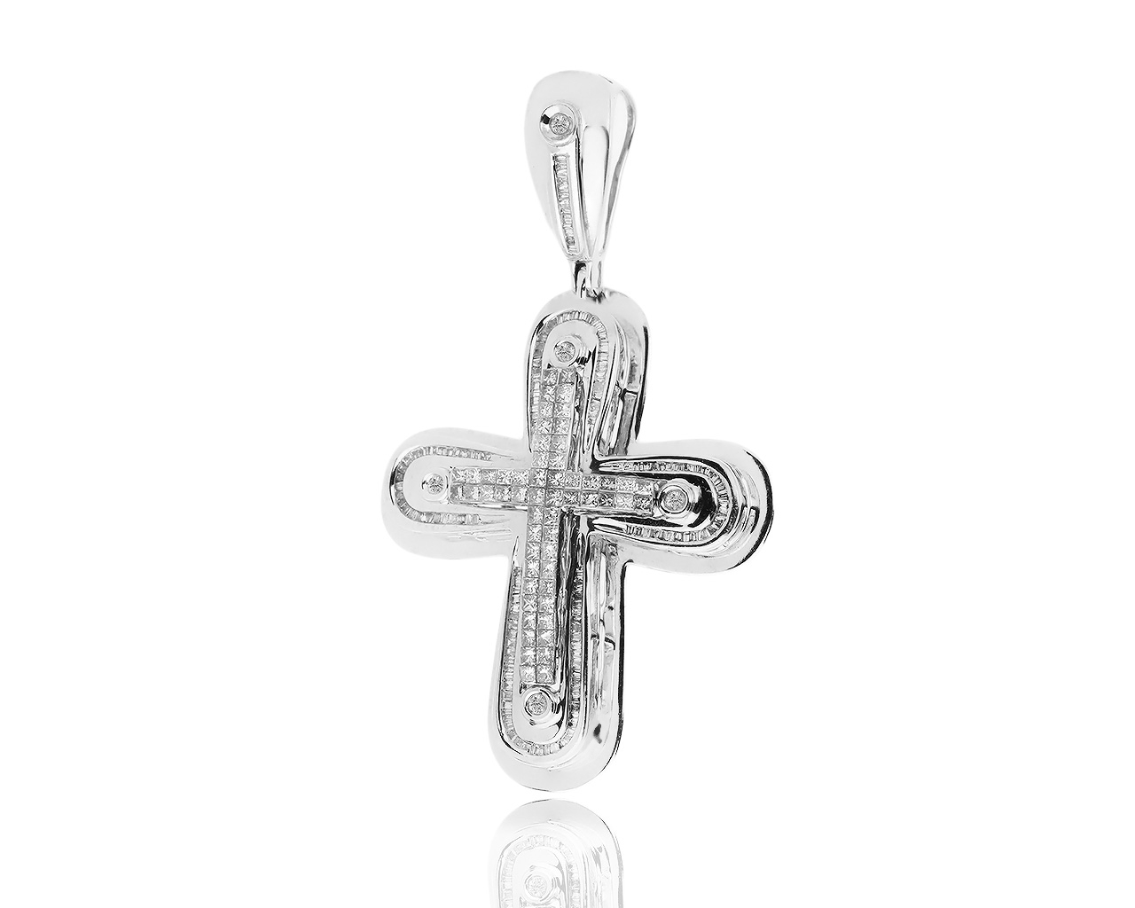 Солидный золотой крест с бриллиантами 3.00ct 130219/19