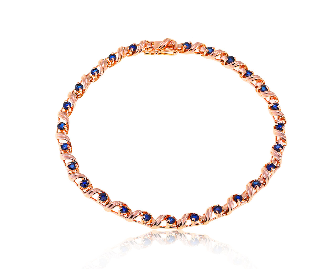 Модный золотой браслет с сапфирами 1.22ct 171220/2