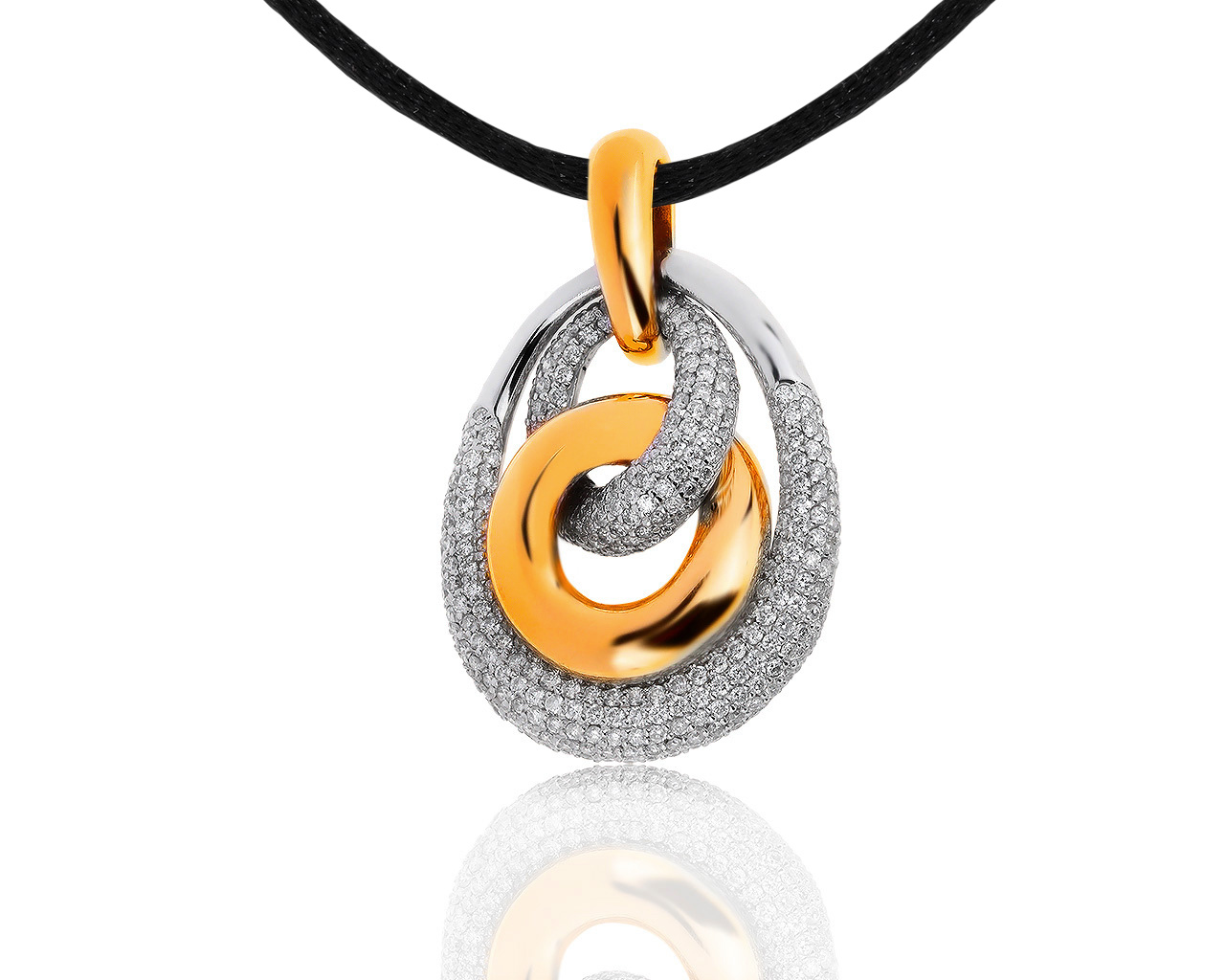 Роскошный золотой кулон с бриллиантами 4.03ct