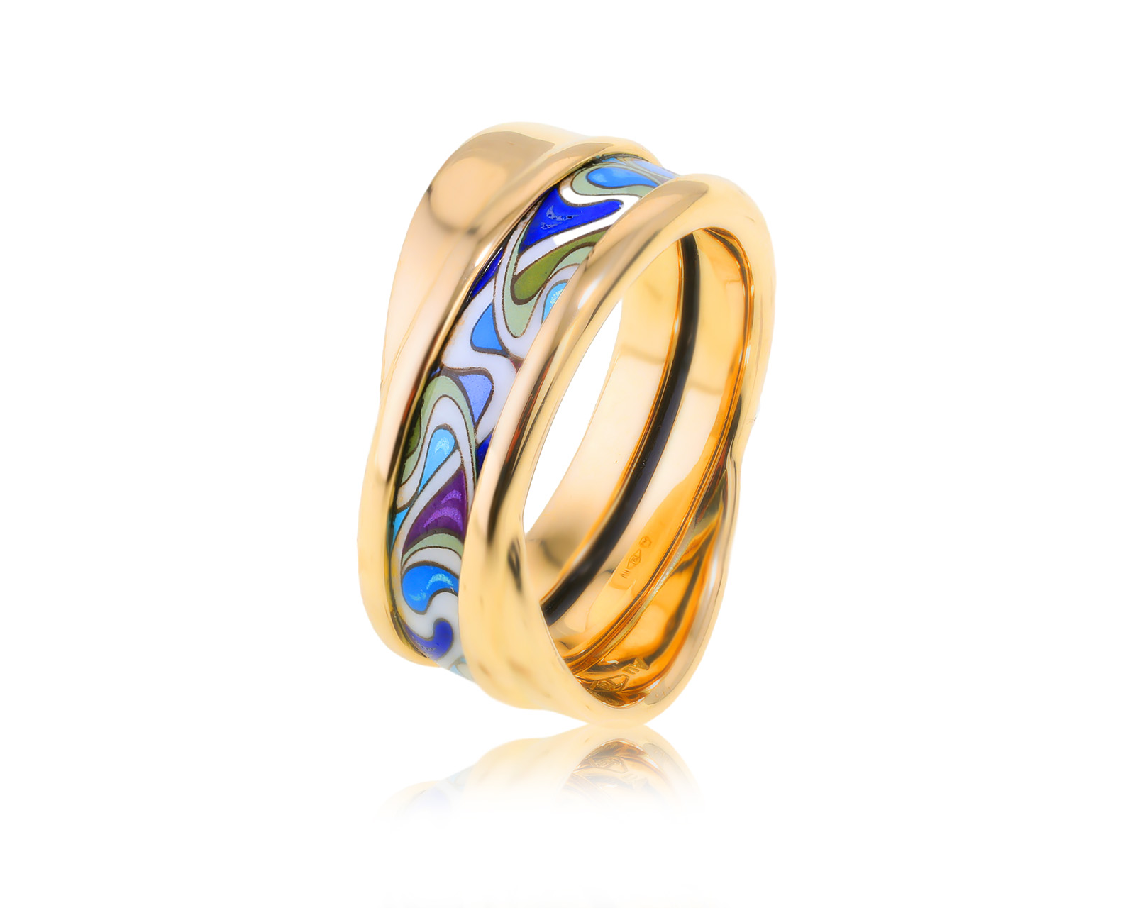 Оригинальное золотое кольцо с эмалью Frey Wille Tango