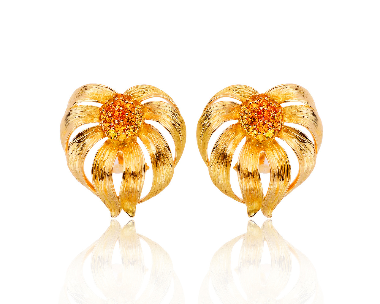 Волшебные золотые серьги с сапфирами 3.35ct 270919/13