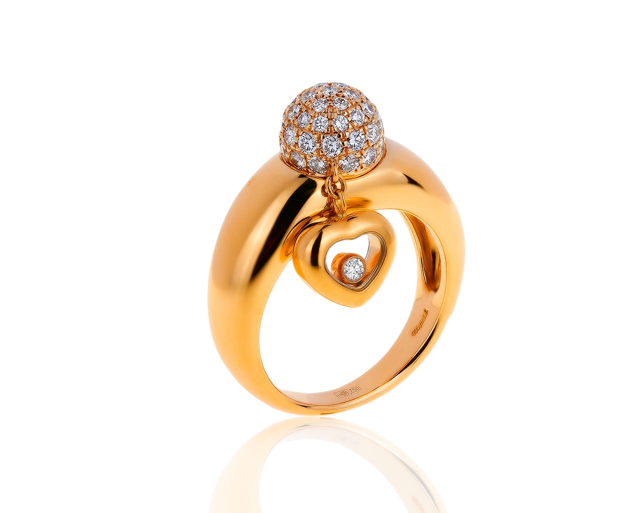 Оригинальное золотое кольцо с бриллиантами 0.88ct Chopard 251019/5
