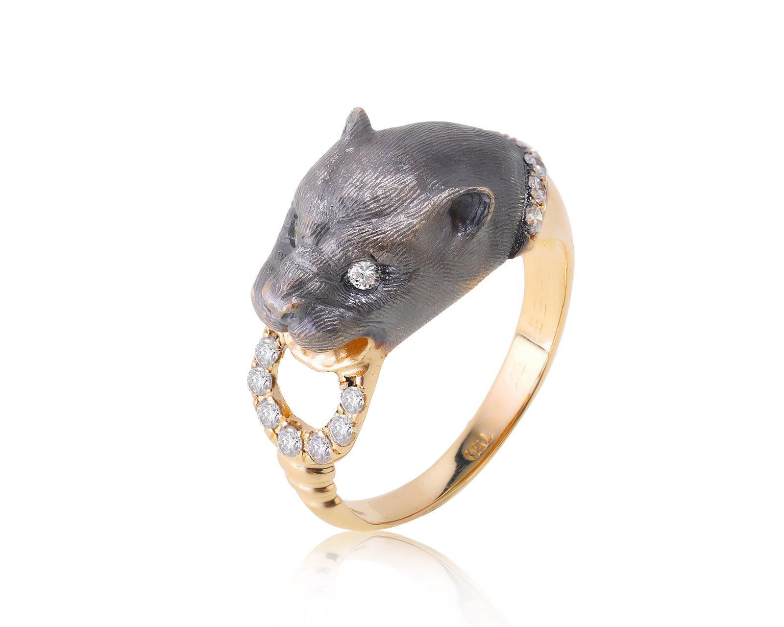 Стильное золотое кольцо с бриллиантами 0.24ct 291122/14