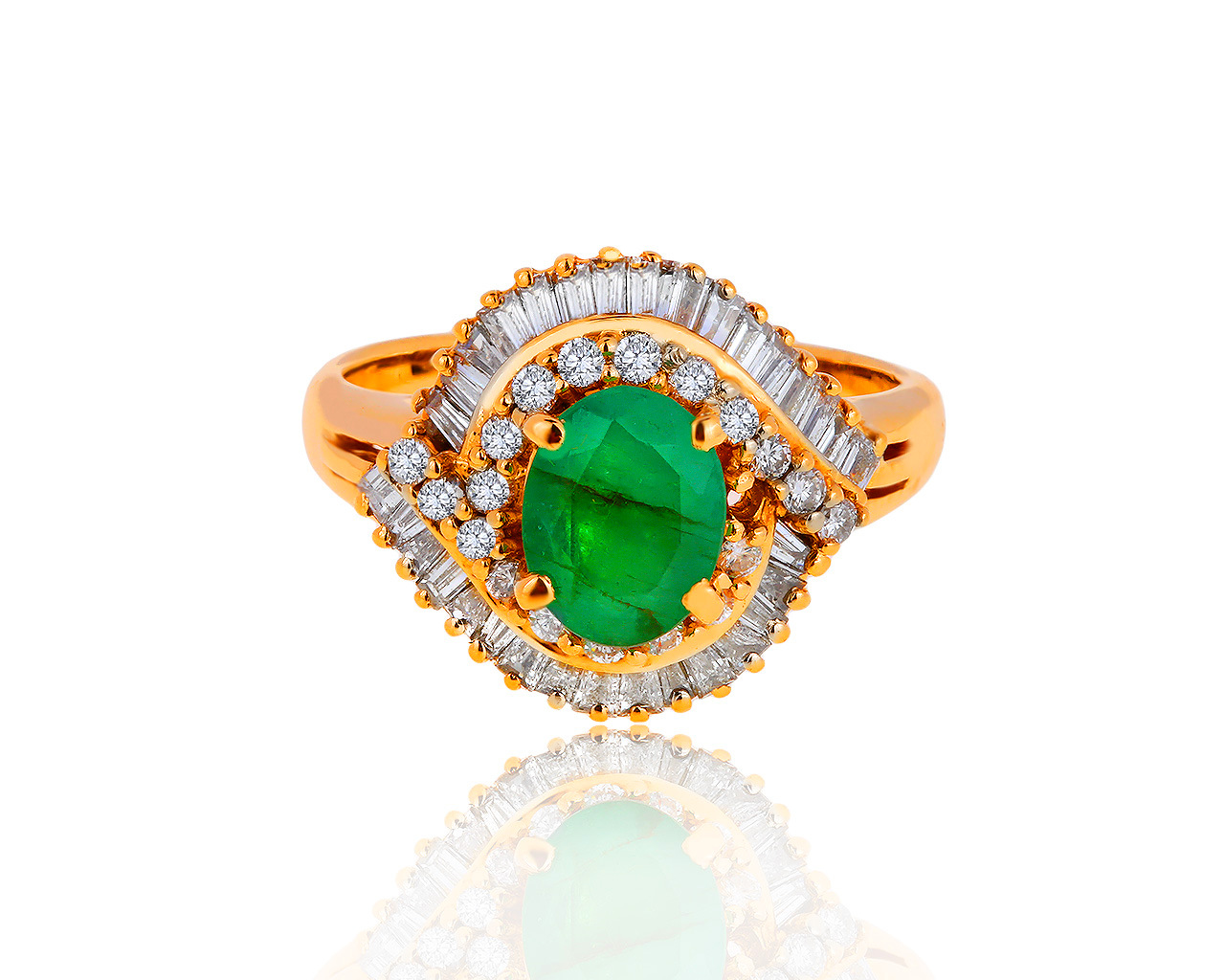 Шикарное золотое кольцо с изумрудом 0.91ct 070919/7