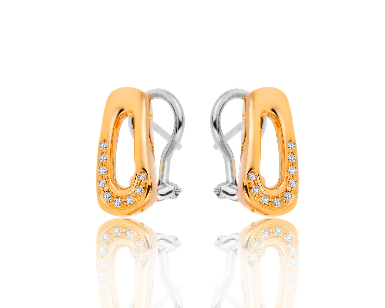 Оригинальные золотые серьги с бриллиантами 0.14ct Antonini 041219/7