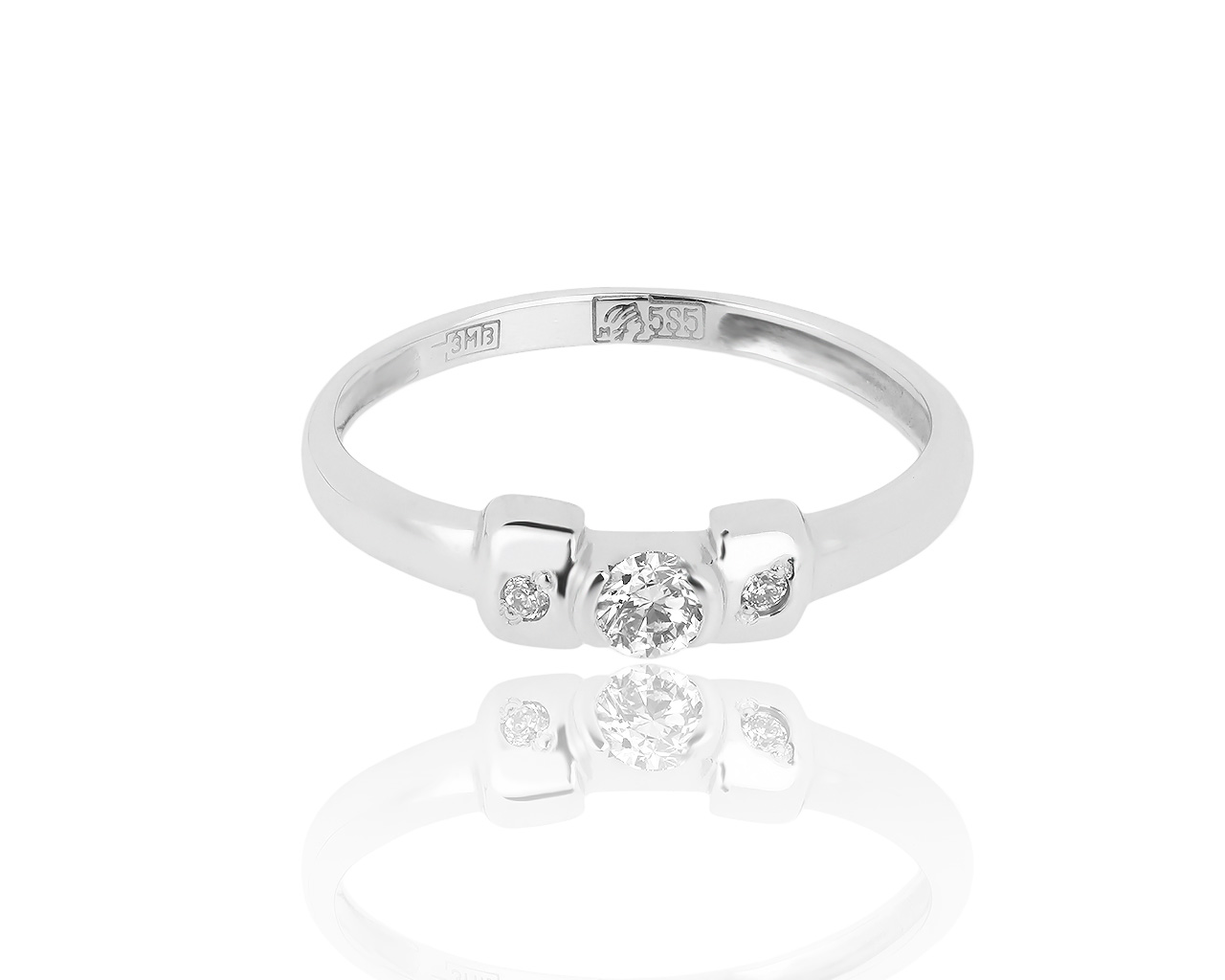 Золотое кольцо с бриллиантами 0.10ct 240519/1