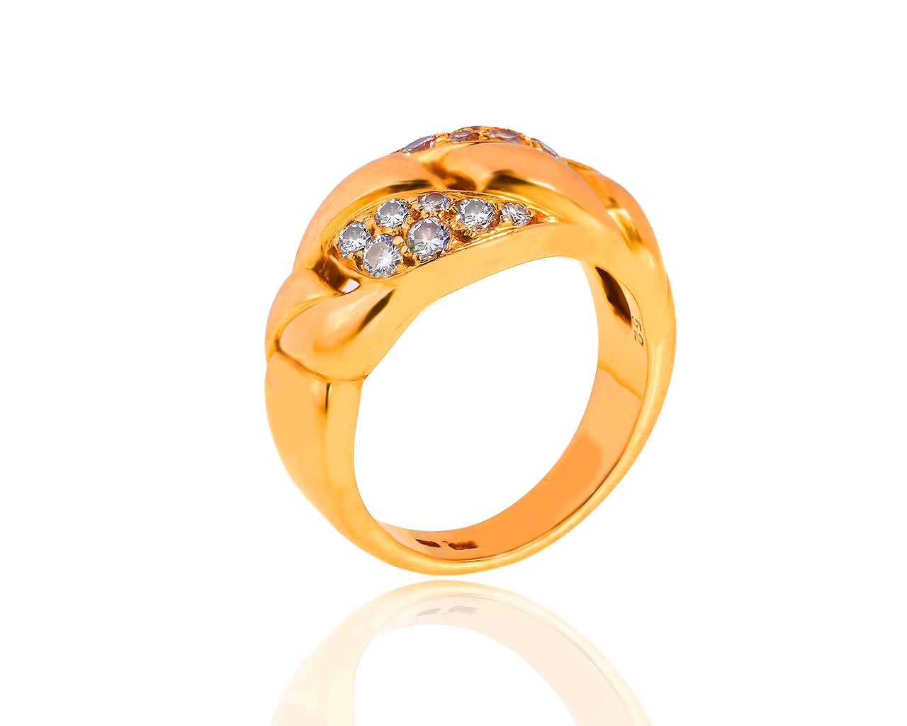 Оригинальное золотое кольцо с бриллиантами 0.40ct Cartier 080419/4