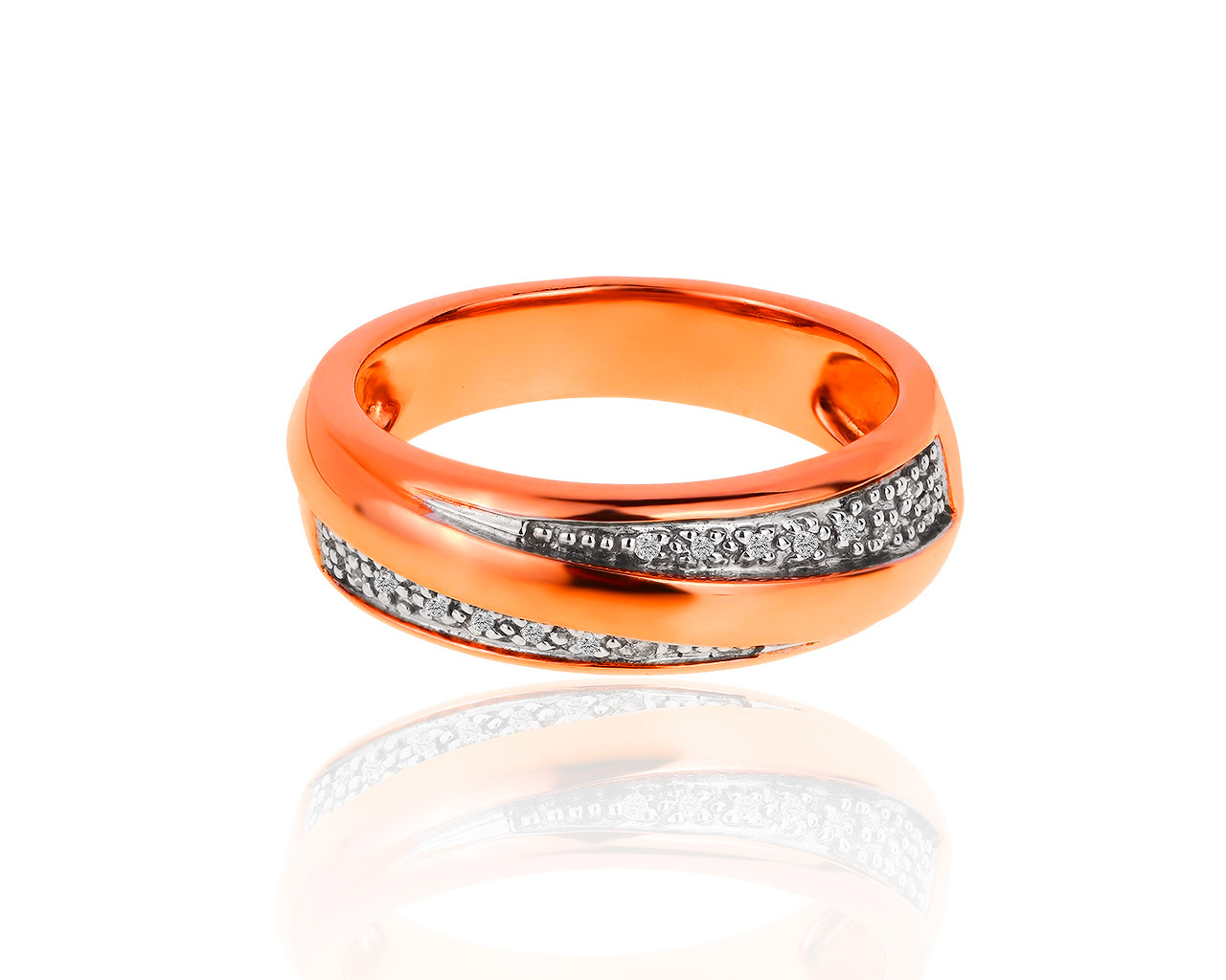 Стильное золотое кольцо с бриллиантами 0.05ct 180118/9 Стильное золотое кольцо с бриллиантами 0.05ct 180118/9