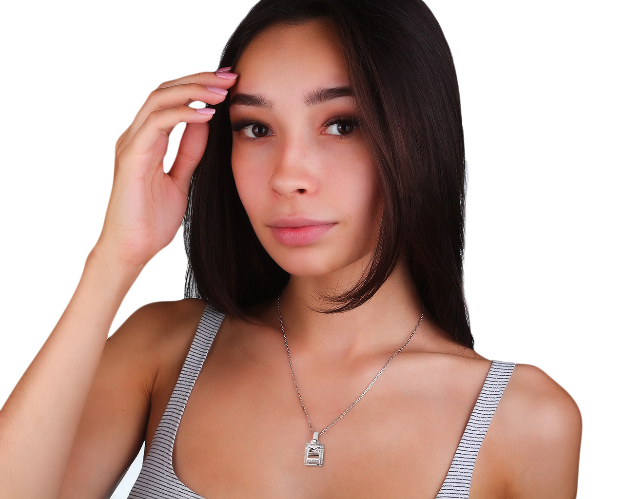 Миниатюрный золотой кулон с бриллиантами 0.12ct