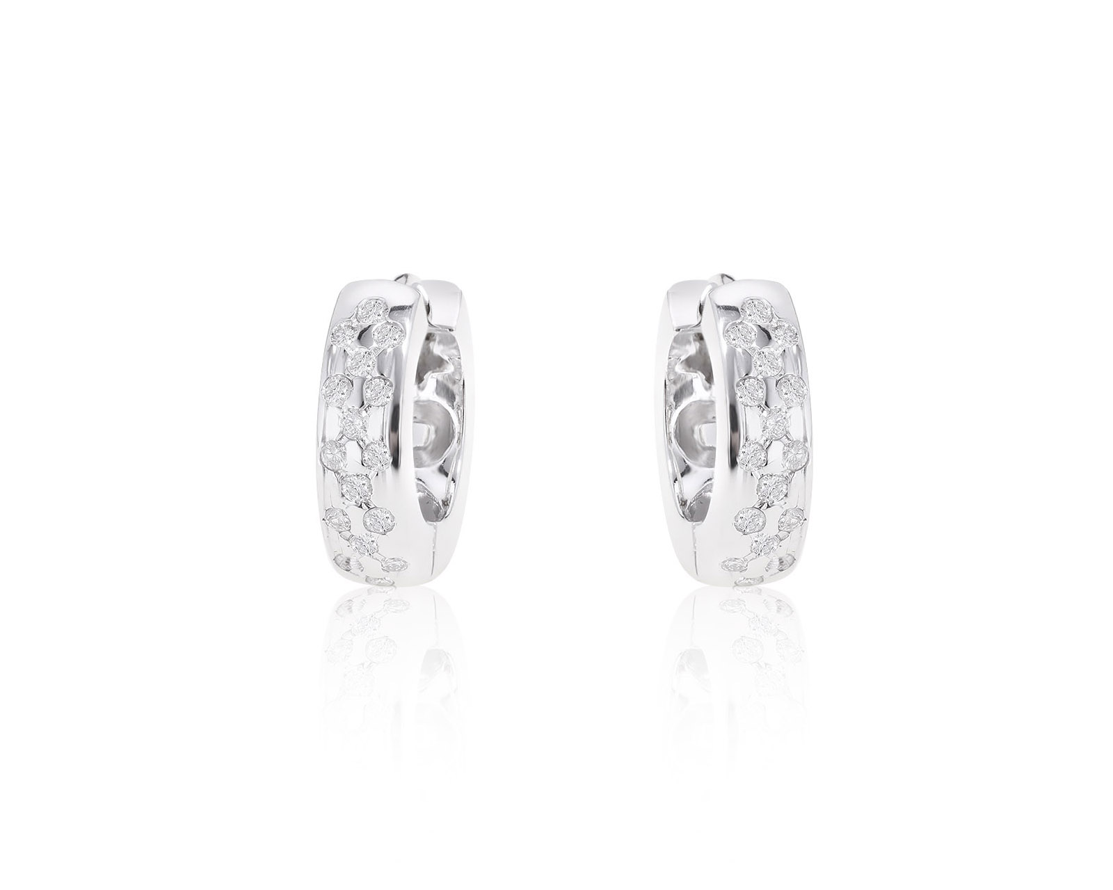 Стильные золотые серьги с бриллиантами 0.38ct