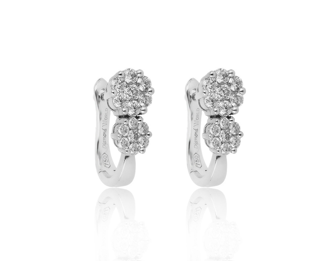 Оригинальные золотые серьги с бриллиантами 0.57ct Diamond World 004800/00