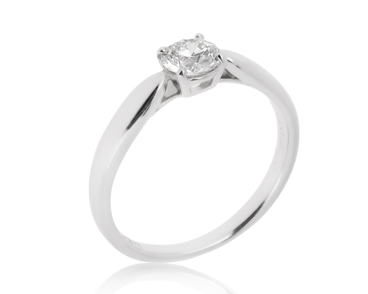 Оригинальное платиновое кольцо с бриллиантом 0.48ct Tiffany&Co