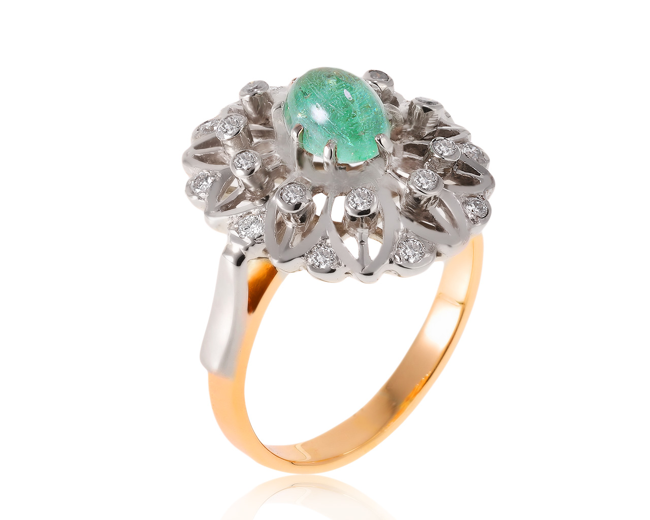 Винтажное золотое кольцо с бриллиантами 0.35ct СССР 301120/4