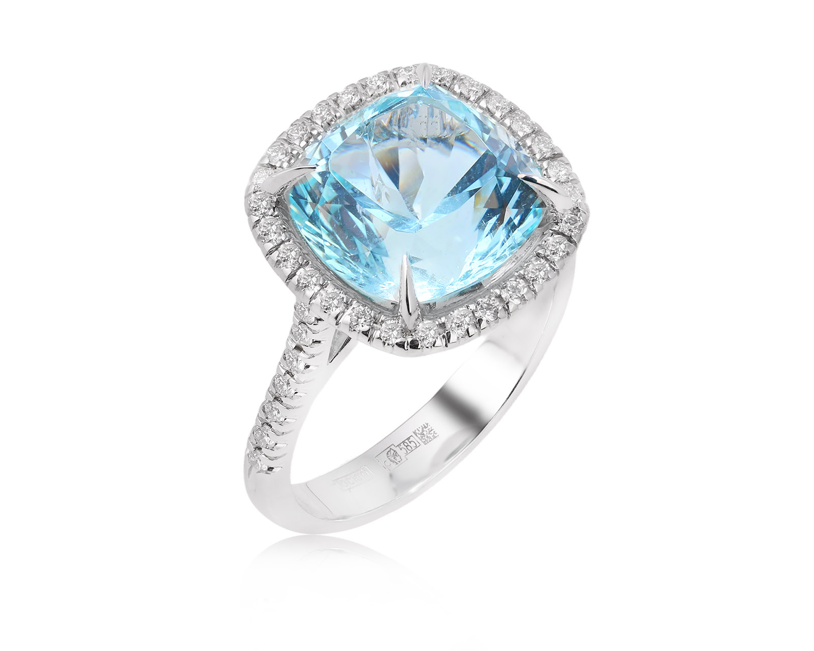 Оригинальное золотое кольцо с аквамарином 6.13ct Constantin Artmayer 271125/КМ228