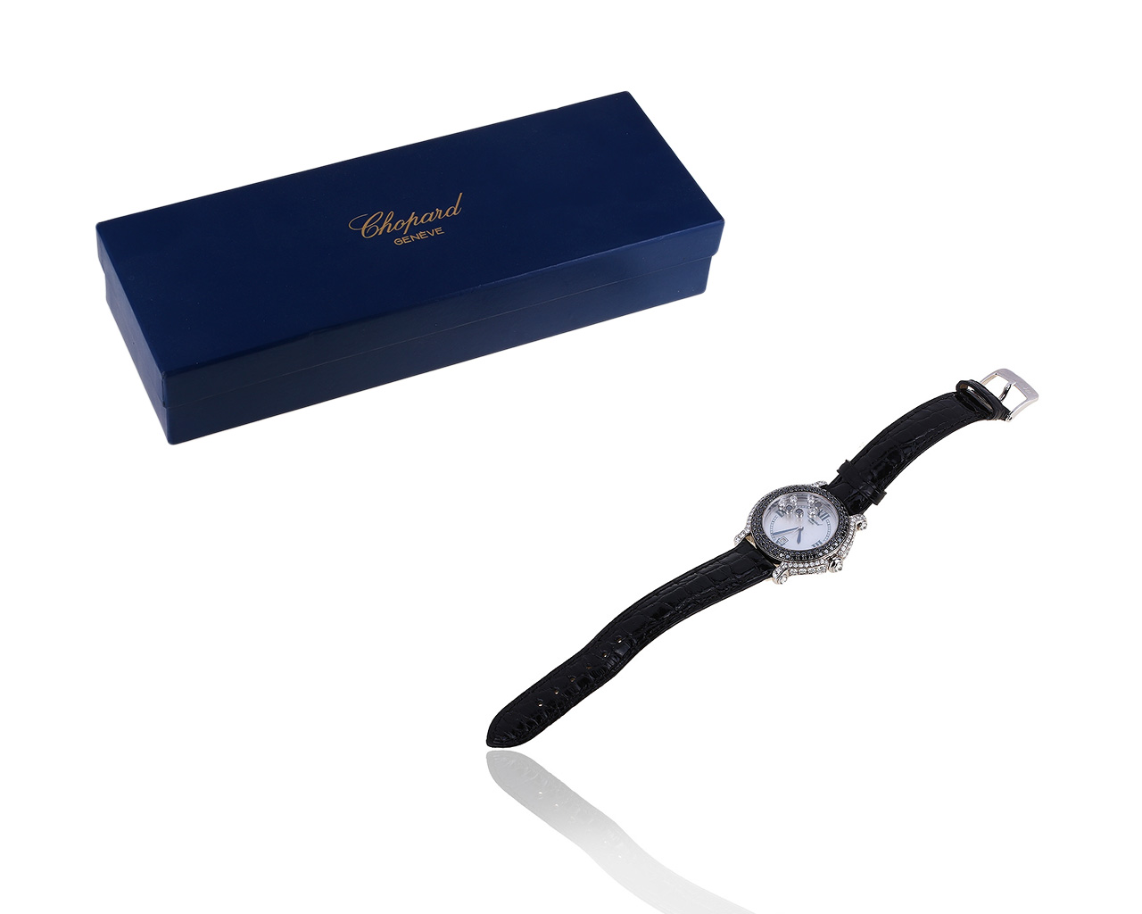 Оригинальные золотые часы с бриллиантами 3.20ct Chopard Happy Sport