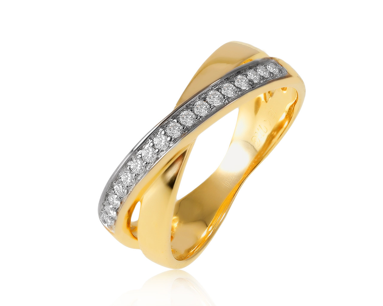 Оригинальное золотое кольцо с бриллиантами 0.15ct Mauro Conti