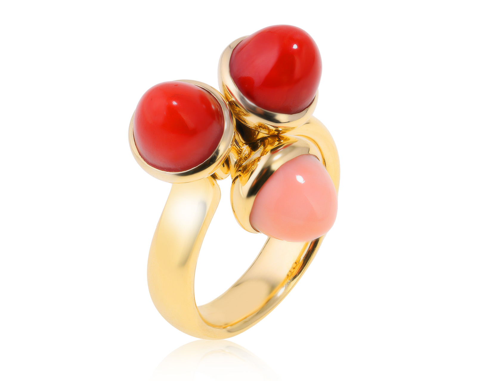 Оригинальное золотое кольцо с кораллами 9.60ct Tamara Camolli 031224/5