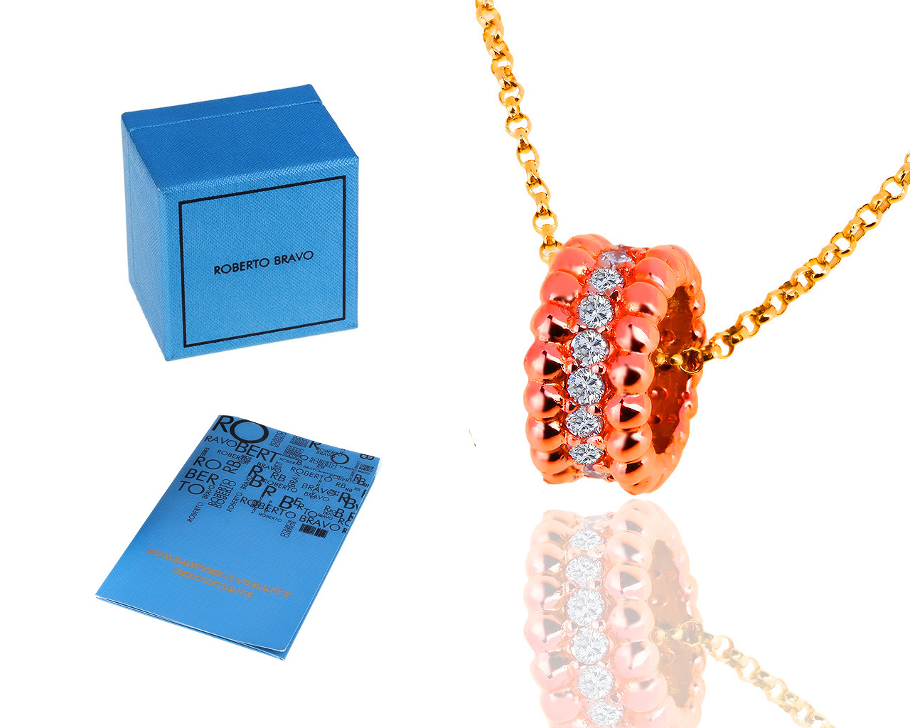Оригинальная золотая подвеска с бриллиантами 0.24ct Roberto Bravo