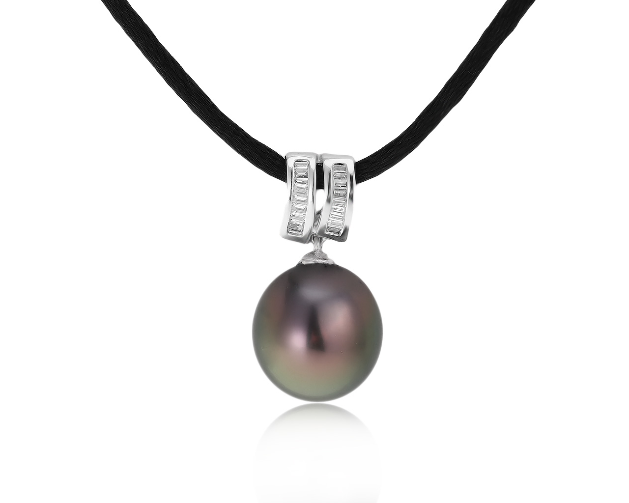 Роскошный золотой кулон с жемчугом 13 мм 180121/6