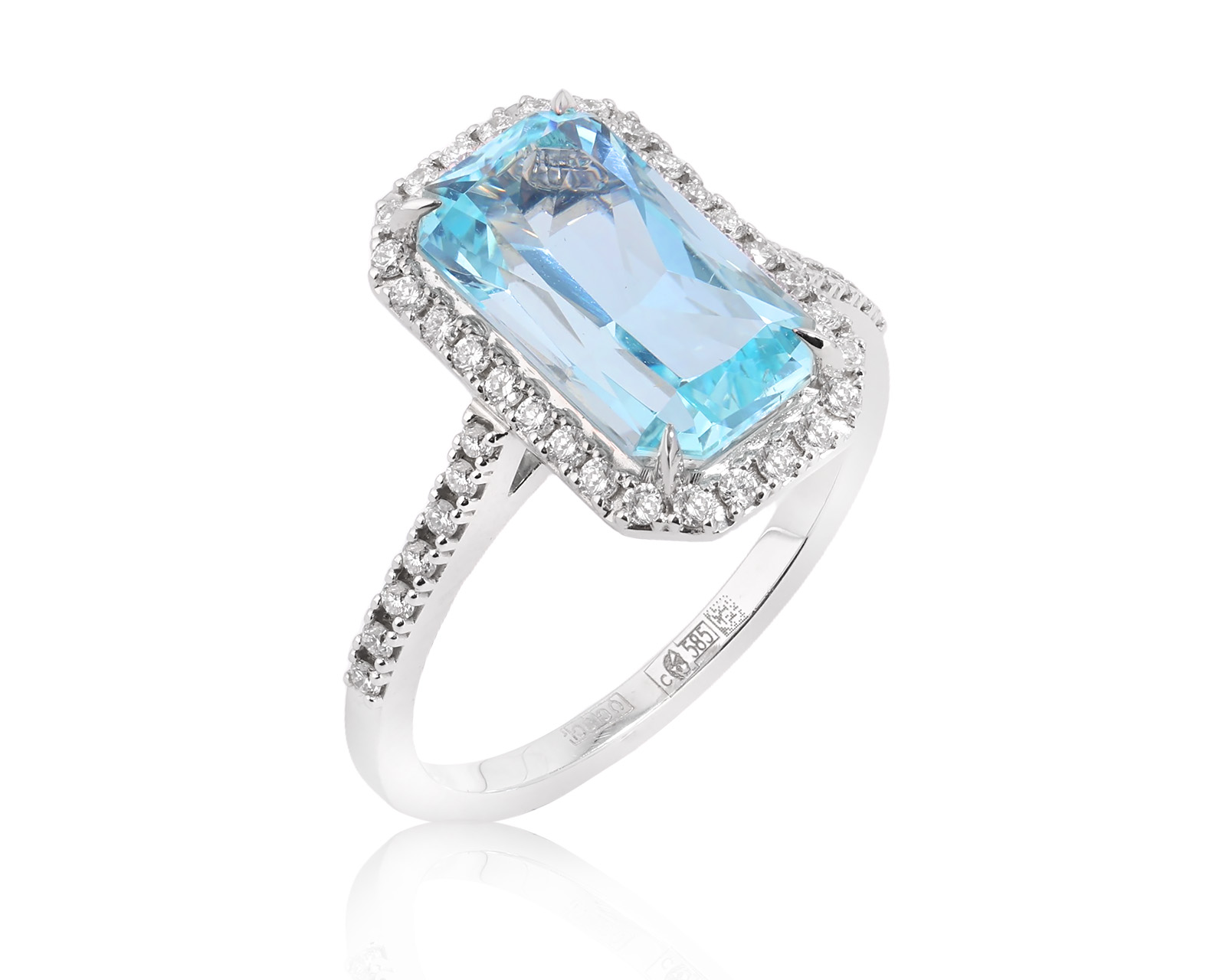Оригинальное золотое кольцо с аквамарином 3.10ct Constantin Artmayer 050326/КМ312