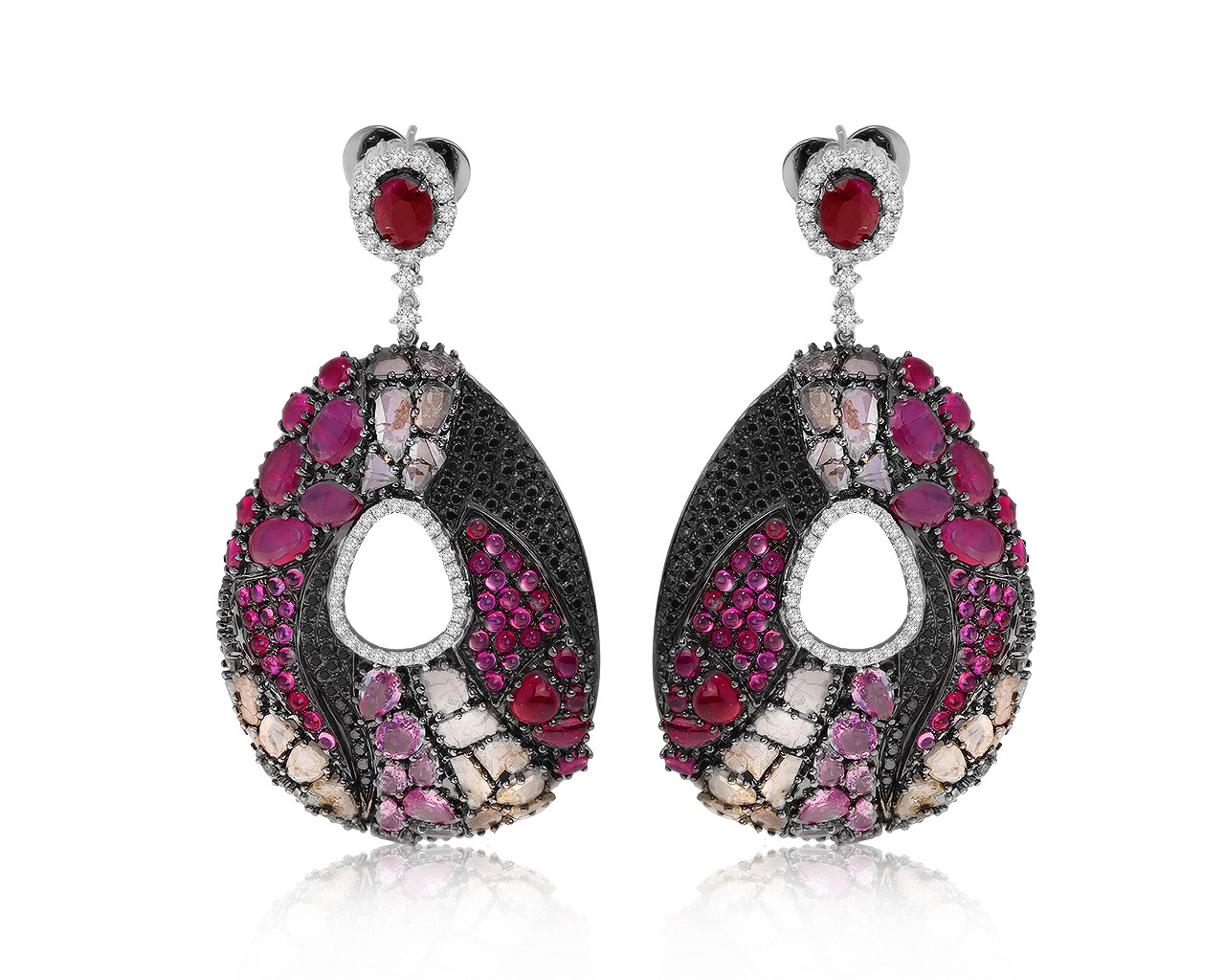 Оригинальные золотые серьги с рубинами 9.78ct British Academy of Jewellery 140221/2 Оригинальные золотые серьги с рубинами 9.78ct British Academy of Jewellery 140221/2