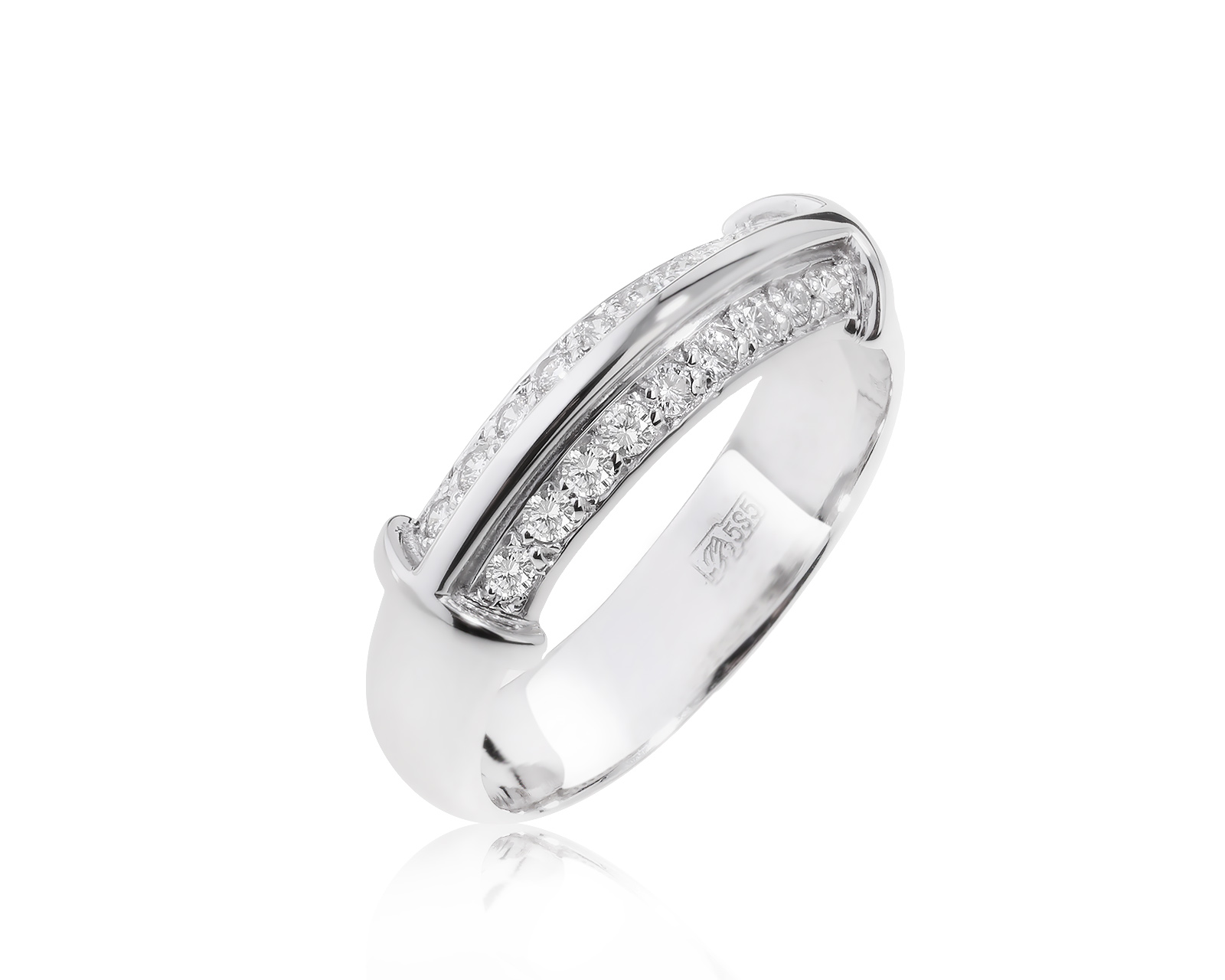 Богатое золотое кольцо с бриллиантами 0.29ct 160322/17