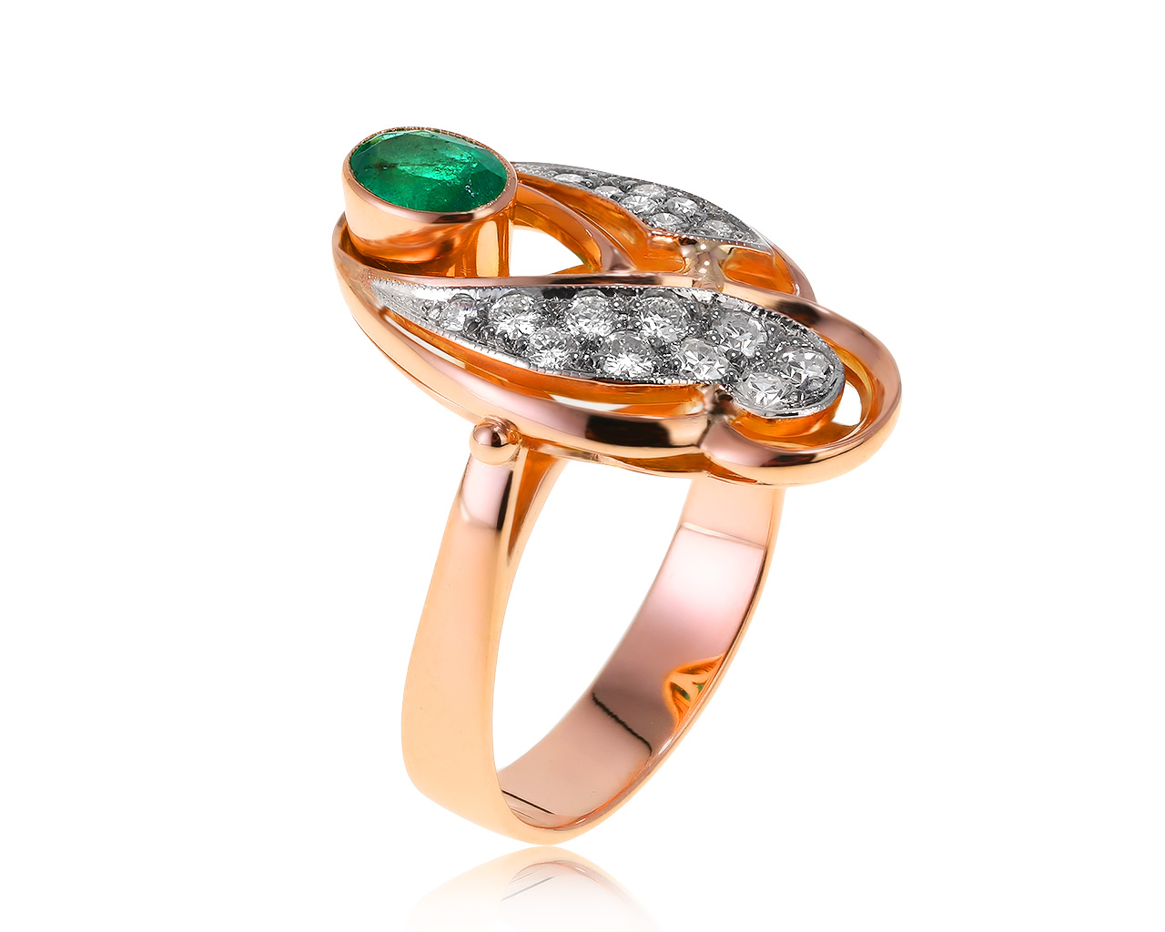 Красивое золотое кольцо с бриллиантами 0.43ct 260221/4