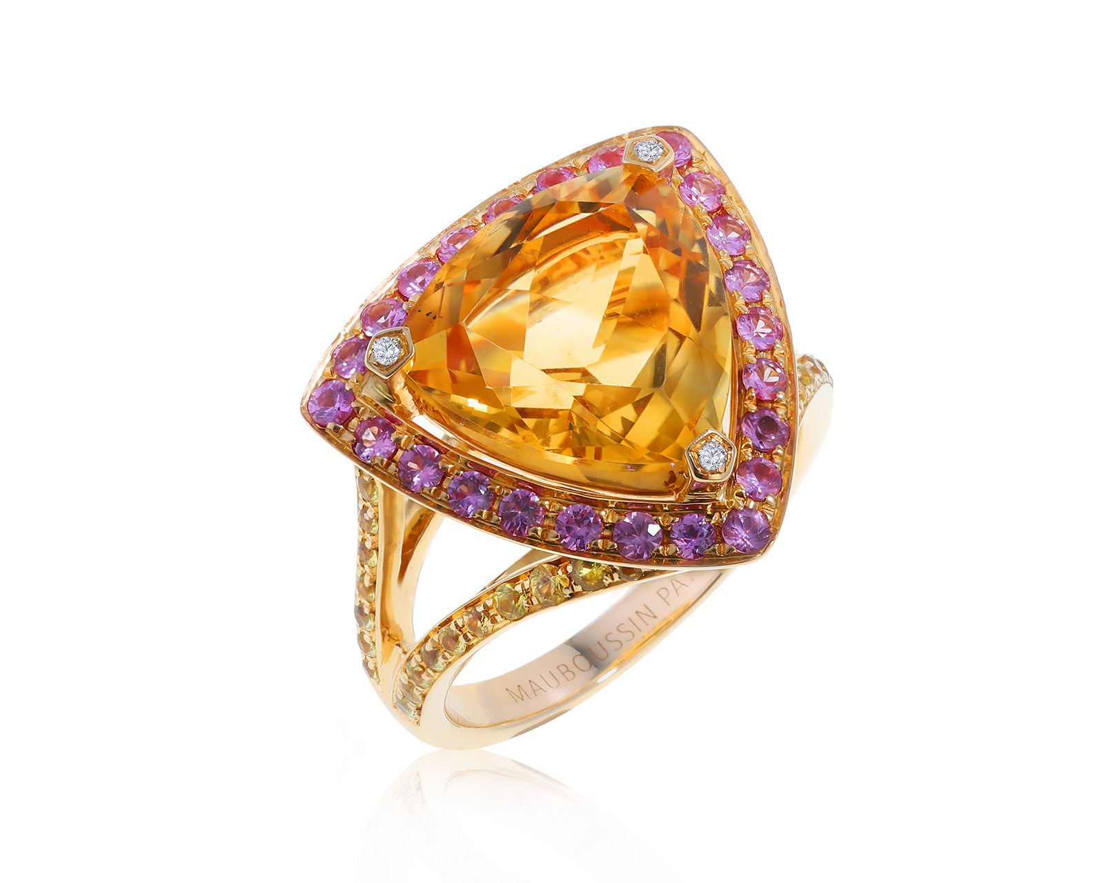 Оригинальное золотое кольцо с цитрином 5.98ct Mauboussin Mes Couleurs À Toi 030822/4