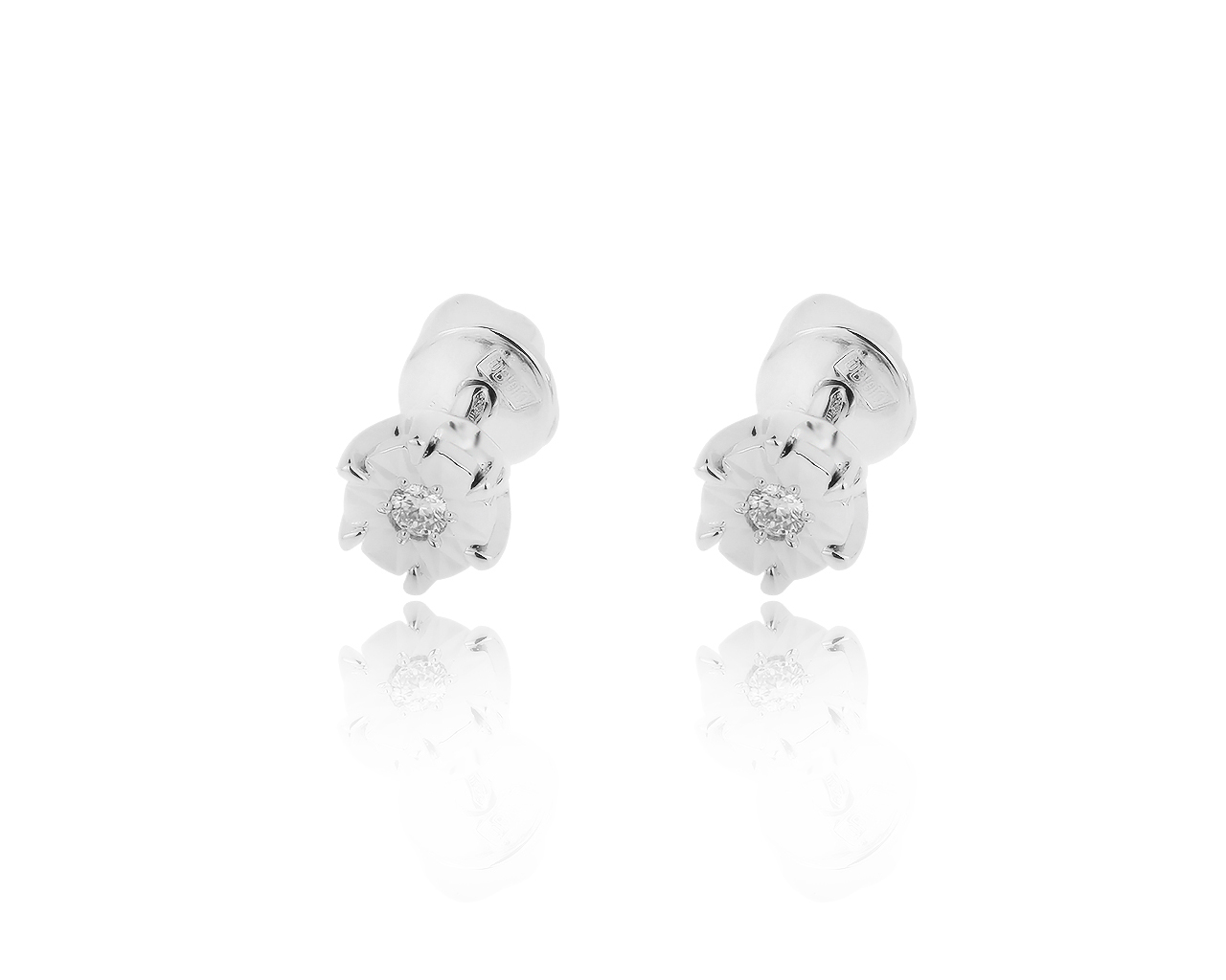 Стильные золотые серьги с бриллиантами 0.05ct 140819/4